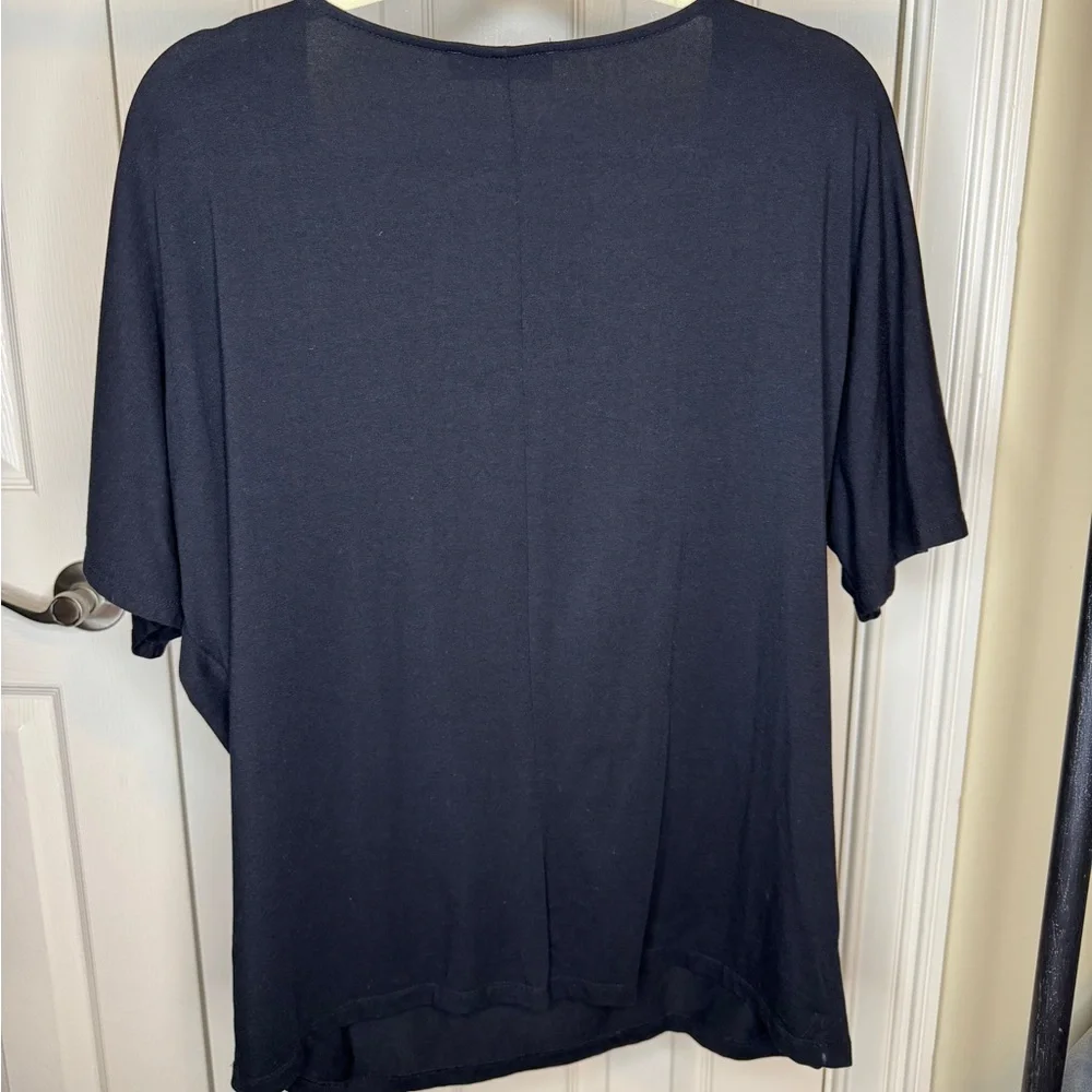 August Silk black short sleeve top women size X-Large - Picture 7 of 8